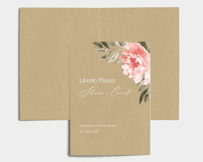 Libretto Cerimonia Nozze CON STAMPA AD ALTA QUALITÁ - Aurora - Libretto messa completamente PERSONALIZZABILE (ANCHE I COLORI)