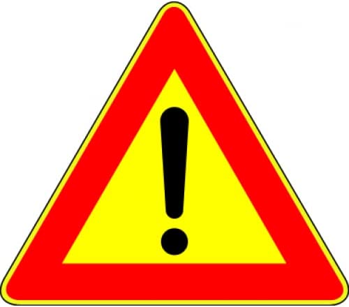 CARTELLO IN LAMIERA SCATOLATA TRIANGOLO lato 90cm - Pericolo generico giallo - SEGNALE CATARIFRAGENTE