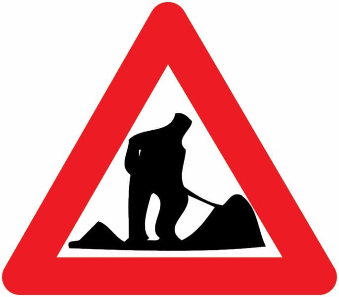 CARTELLO IN LAMIERA SCATOLATA TRIANGOLO lato 90cm - Lavori - SEGNALE CATARIFRAGENTE CLASSE 1 O 2 (a nido d'ape)