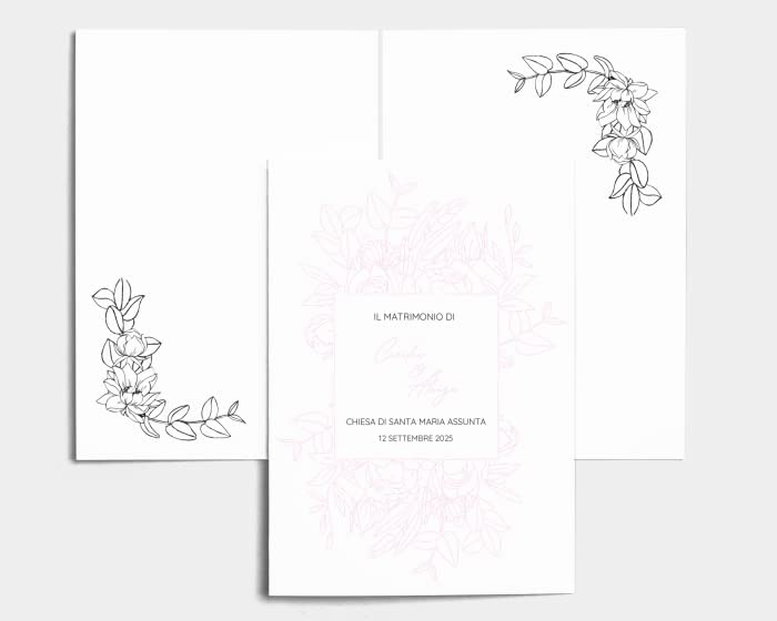 Libretto Cerimonia Nozze CON STAMPA AD ALTA QUALITÁ - Botanic pure - Libretto messa completamente PERSONALIZZABILE (ANCHE I COLORI)