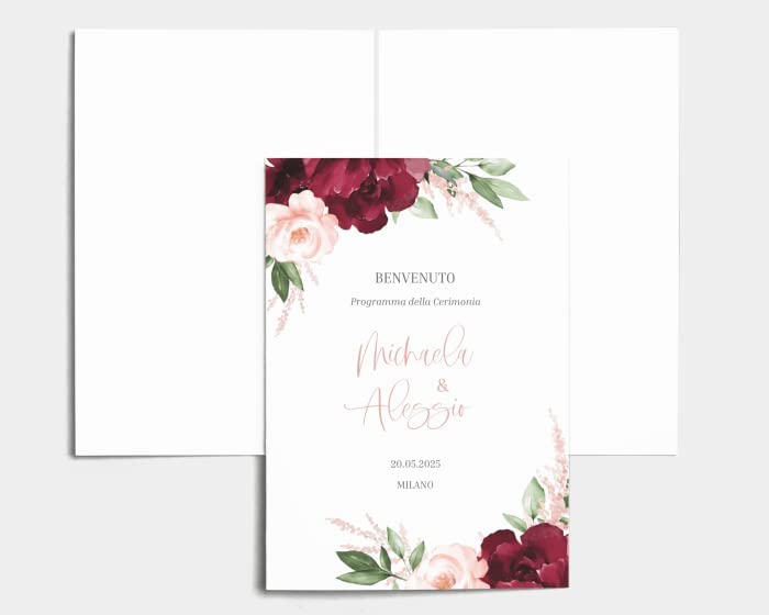 Libretto Cerimonia Nozze CON STAMPA AD ALTA QUALITÁ - Beloved Floral - Libretto messa completamente PERSONALIZZABILE (ANCHE I COLORI)