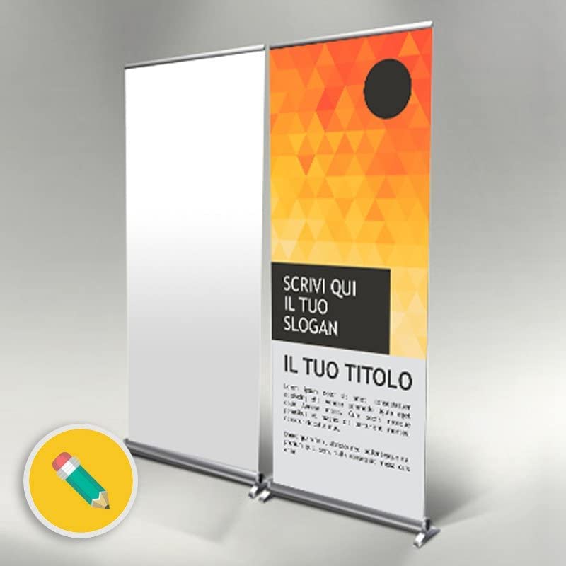 ESPOSITORI RIAVVOLGIBILI ROLL UP - PUBBLICITARIO PERSONALIZZATO CON LA TUA GRAFICA - CON BANNER PVC DA ESTERNO GARANZIA 10 ANNI
