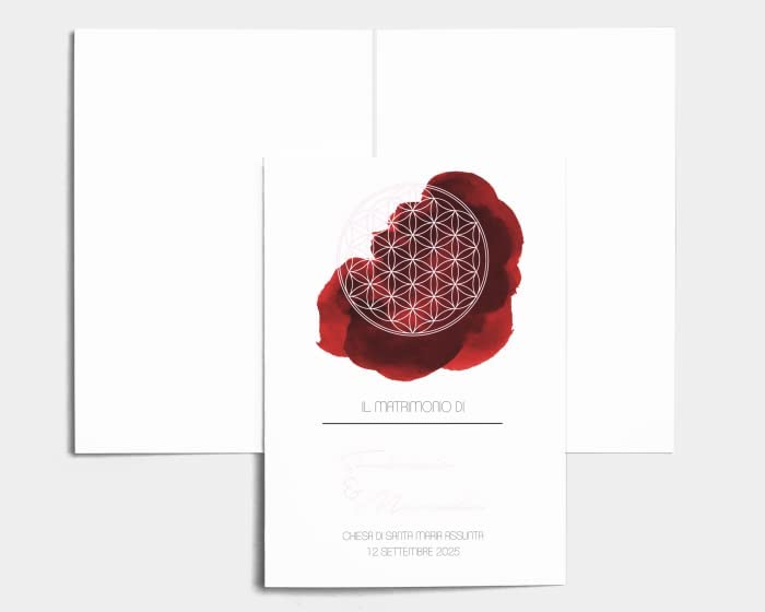 Libretto Cerimonia Nozze CON STAMPA AD ALTA QUALITÁ - Flower of Life - Libretto messa completamente PERSONALIZZABILE (ANCHE I COLORI)