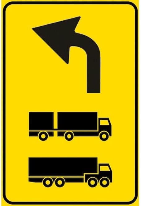 CARTELLO IN LAMIERA SCATOLATA RETTANGOLO 60X40 cm - preavviso direzione autocarri consigliata - SEGNALE CATARIFRAGENTE