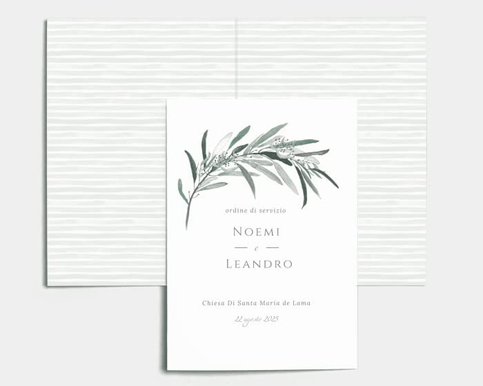 Libretto Cerimonia Nozze CON STAMPA AD ALTA QUALITÁ - Lush Greenery - Libretto messa completamente PERSONALIZZABILE (ANCHE I COLORI)