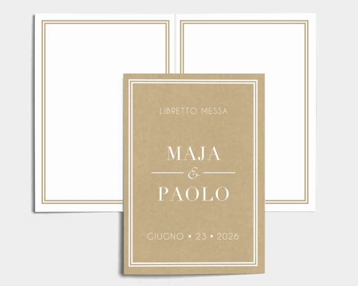 Libretto Cerimonia Nozze CON STAMPA AD ALTA QUALITÁ - Monaco - Libretto messa completamente PERSONALIZZABILE (ANCHE I COLORI)