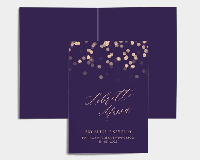 Libretto Cerimonia Nozze CON STAMPA AD ALTA QUALITÁ - Elegant Glow - Libretto messa completamente PERSONALIZZABILE (ANCHE I COLORI)