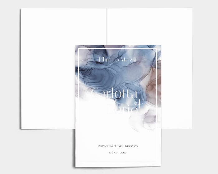 Libretto Cerimonia Nozze CON STAMPA AD ALTA QUALITÁ - Ink - Libretto messa completamente PERSONALIZZABILE (ANCHE I COLORI)