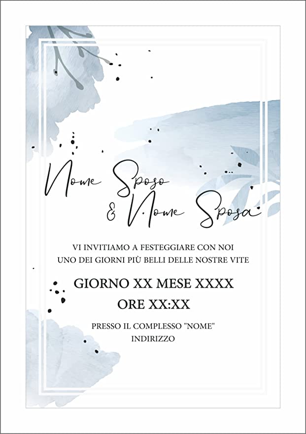Copia del Partecipazioni di Matrimonio Personalizzate IN PLEXIGLASS CON STAMPA AD ALTA QUALITÁ - SFUMATURE GRIGIO E AZZURRO - completamente PERSONALIZZABILE