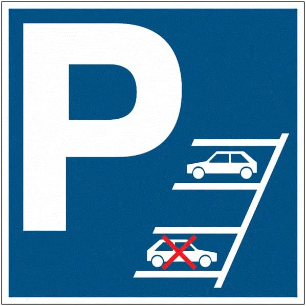 CARTELLO IN LAMIERA SCATOLATA QUADRATO 60X60 cm - obbligo per parcheggio in retromarcia - SEGNALE CATARIFRAGENTE