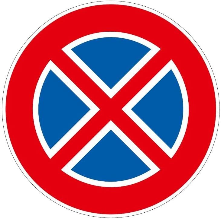 CARTELLO IN LAMIERA SCATOLATA DISCO diametro 60 cm - divieto di fermata - SEGNALE CATARIFRAGENTE