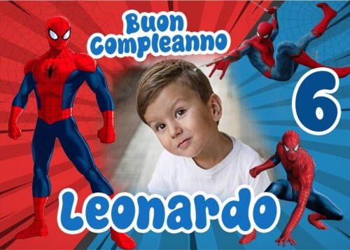 BANNER STRISCIONE compleanno - Spiderman - CON NOME foto ed età bimbo/ –  GLOBAL PUBBLICITÀ