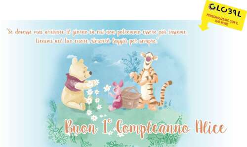 BANNER STRISCIONE PRIMO compleanno - winnie the pooh - CON NOME bimbo bimba