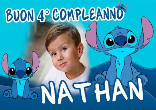 BANNER STRISCIONE compleanno - Stitch - CON NOME foto ed età bimbo/a