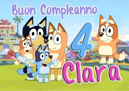 BANNER STRISCIONE compleanno - Bluey - CON NOME ed età bimbo/a