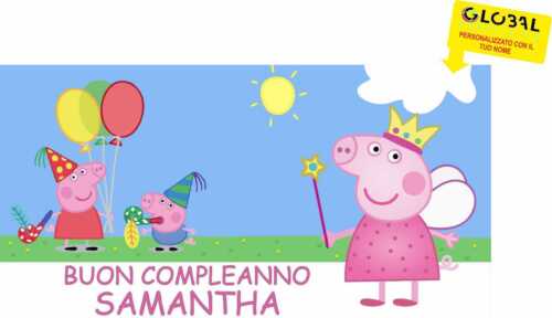 BANNER STRISCIONE compleanno - PEPPA PIG - CON IL TUO NOME bimbo bambi –  GLOBAL PUBBLICITÀ