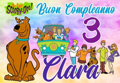 BANNER STRISCIONE compleanno - Scooby Doo - CON NOME foto ed età bimbo/a