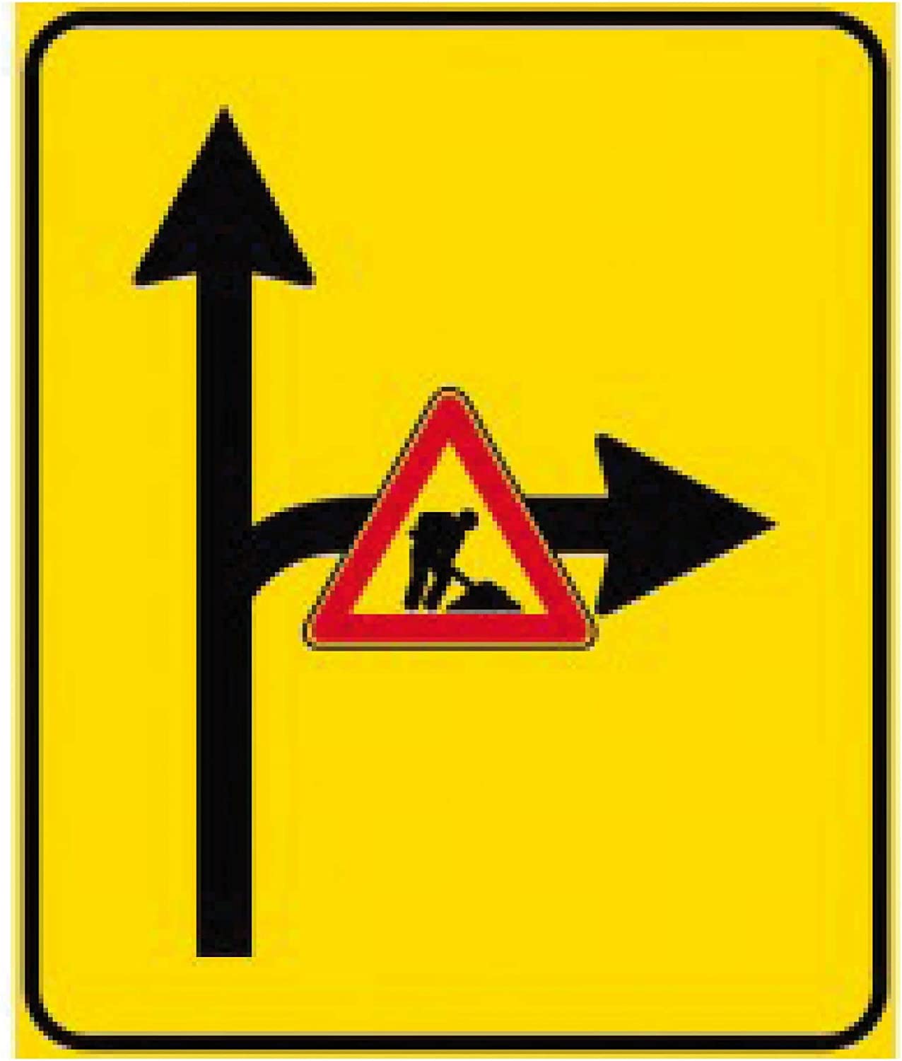 CARTELLO IN LAMIERA SCATOLATA RETTANGOLO 60X40 cm - preavviso di intersezione - SEGNALE CATARIFRAGENTE