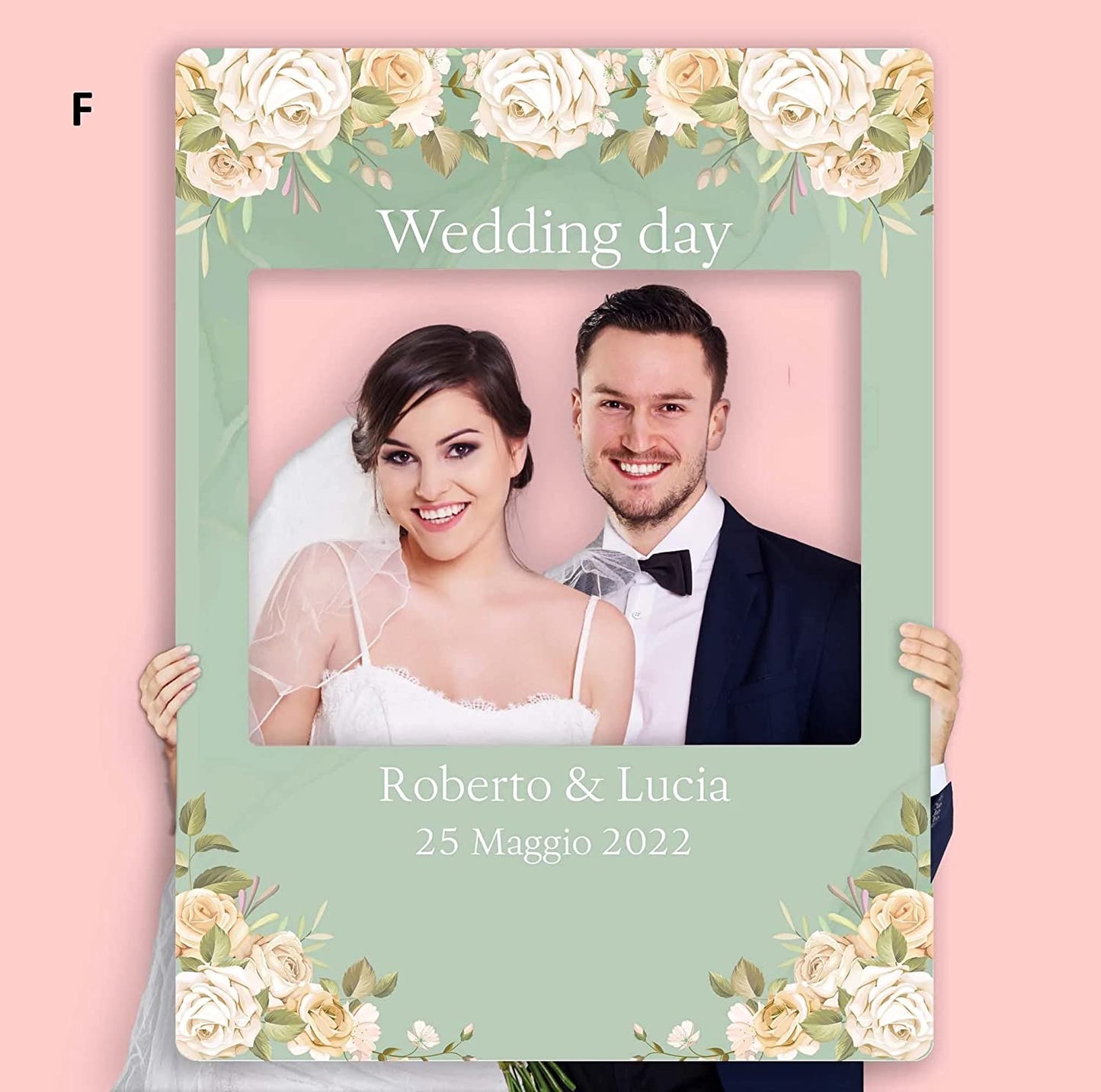 CORNICE WEDDING PERSONALIZZABILE CON NOMI E DATA - MODELLO F - CON STAMPA AD ALTA QUALITÁ