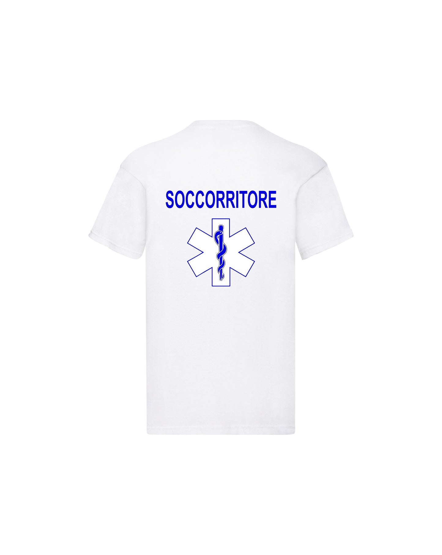 T-Shirt Uomo o Donna Cotone Basic Super vestibilità Top qualità - Ruolo soccorritore Croce Bianca - Personalizzata con Nome