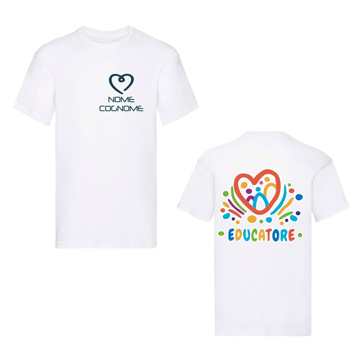 T-Shirt Uomo o Donna Cotone Basic Super vestibilità Top qualità - Educatore - Personalizzata con Nome