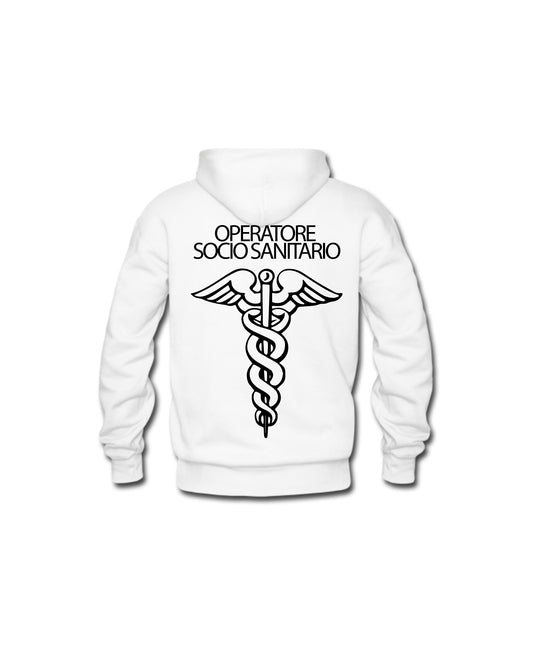 Felpa Cappuccio Uomo o Donna Cotone Basic Super vestibilità Top qualità - Ruolo operatore OSS - Personalizzata con Nome