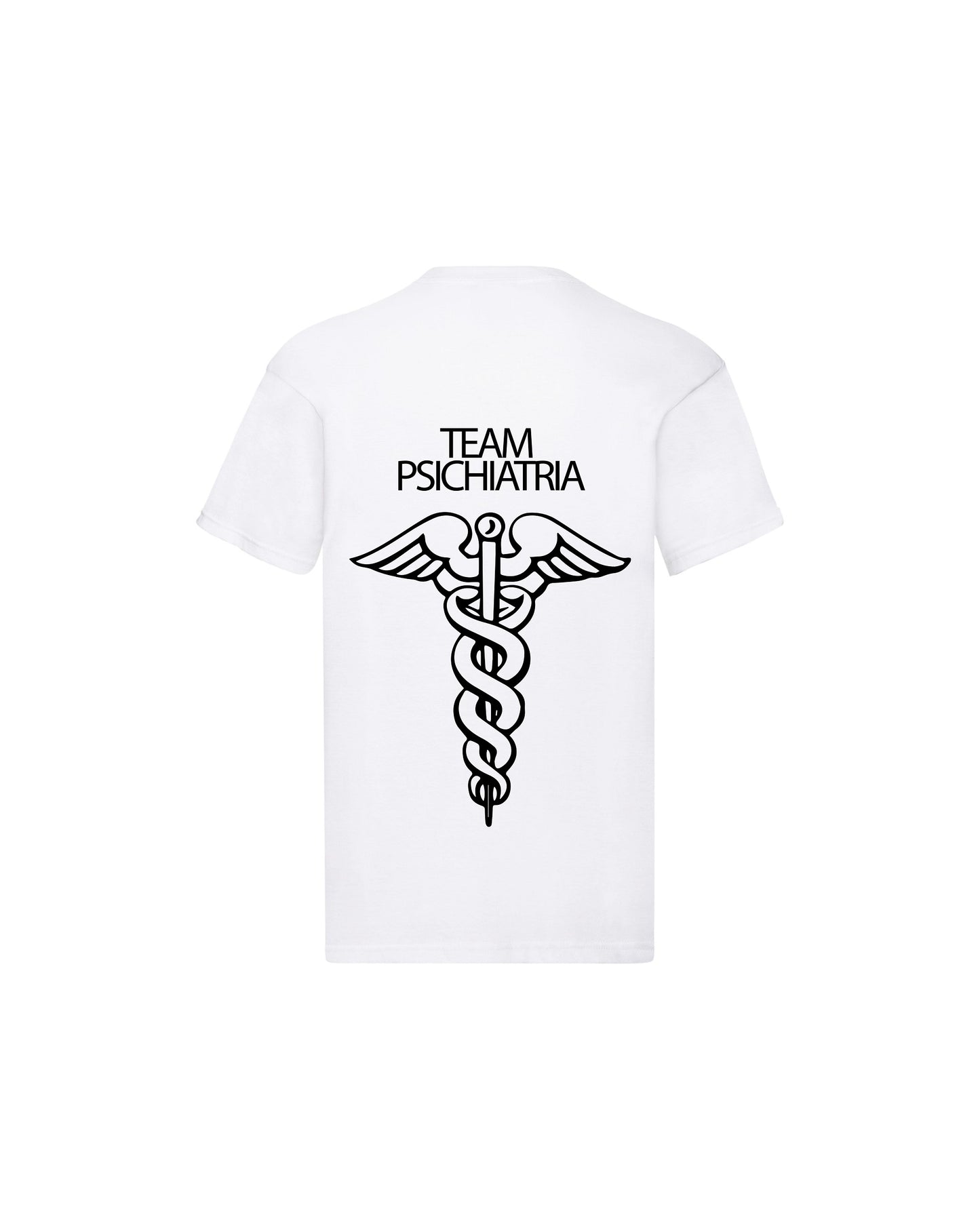 T-Shirt Uomo o Donna Cotone Basic Super vestibilità Top qualità - Team psichiatria - Personalizzata con Nome