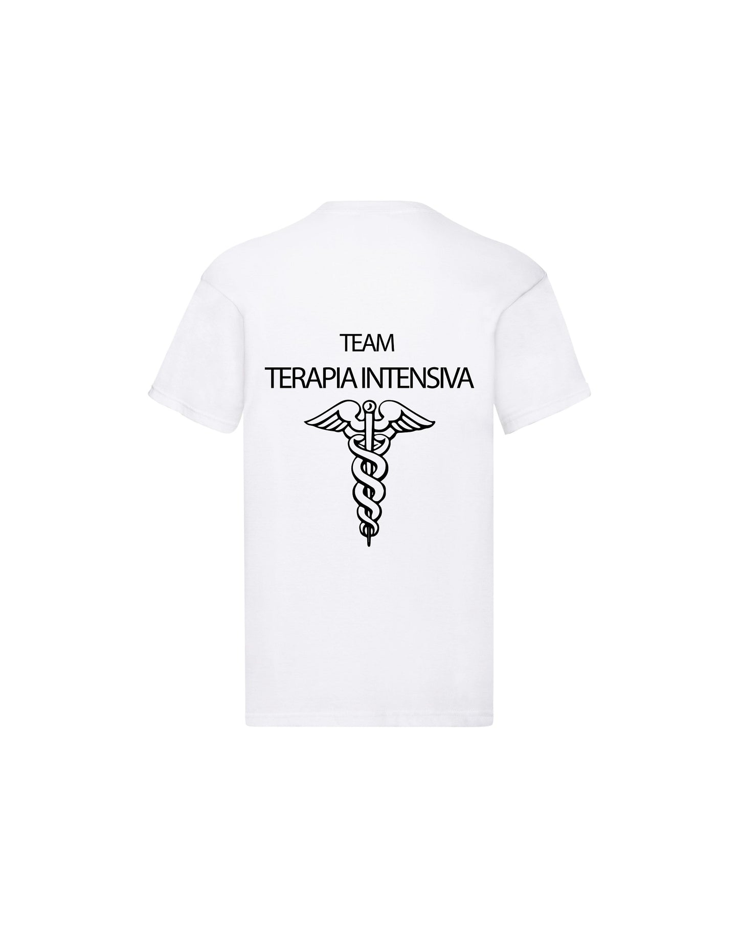 T-Shirt Uomo o Donna Cotone Basic Super vestibilità Top qualità - Team terapia intensiva - Personalizzata con Nome