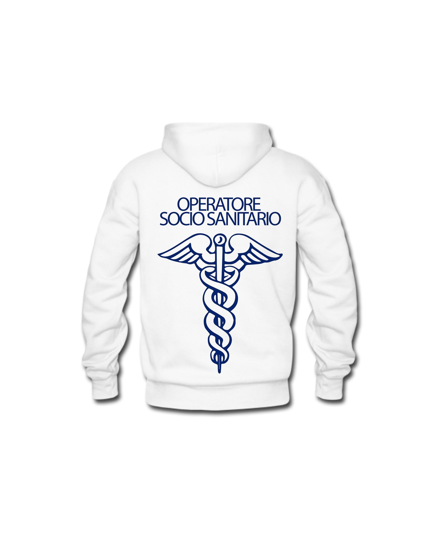 Felpa Cappuccio Uomo o Donna Cotone Basic Super vestibilità Top qualità - Ruolo operatore OSS Blu - Personalizzata con Nome