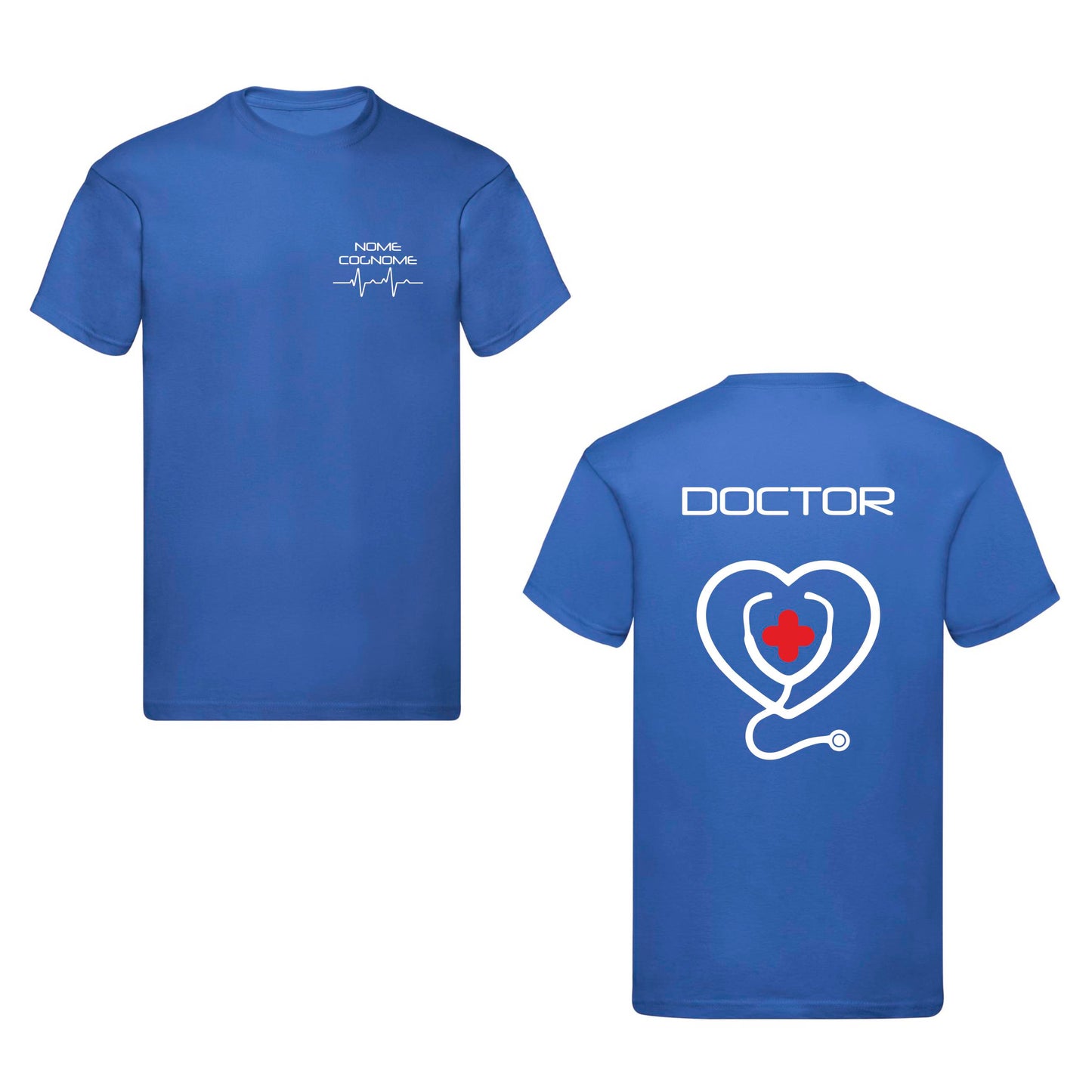 T-Shirt Uomo o Donna Cotone Basic Super vestibilità Top qualità - Doctor - Personalizzata con Nome