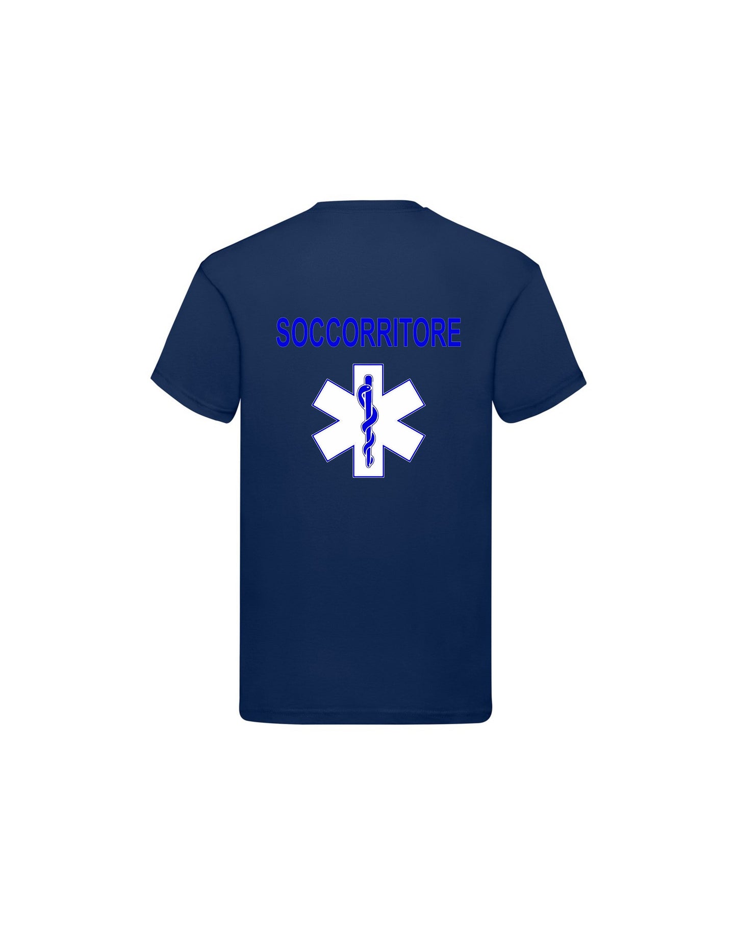 T-Shirt Uomo o Donna Cotone Basic Super vestibilità Top qualità - Ruolo soccorritore Croce Bianca - Personalizzata con Nome
