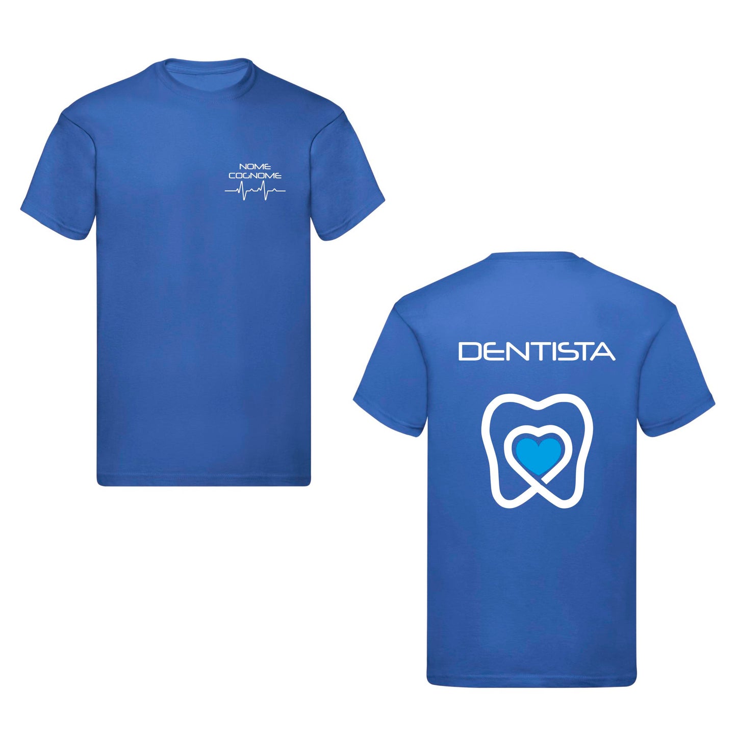 T-Shirt Uomo o Donna Cotone Basic Super vestibilità Top qualità - Dentista - Personalizzata con Nome