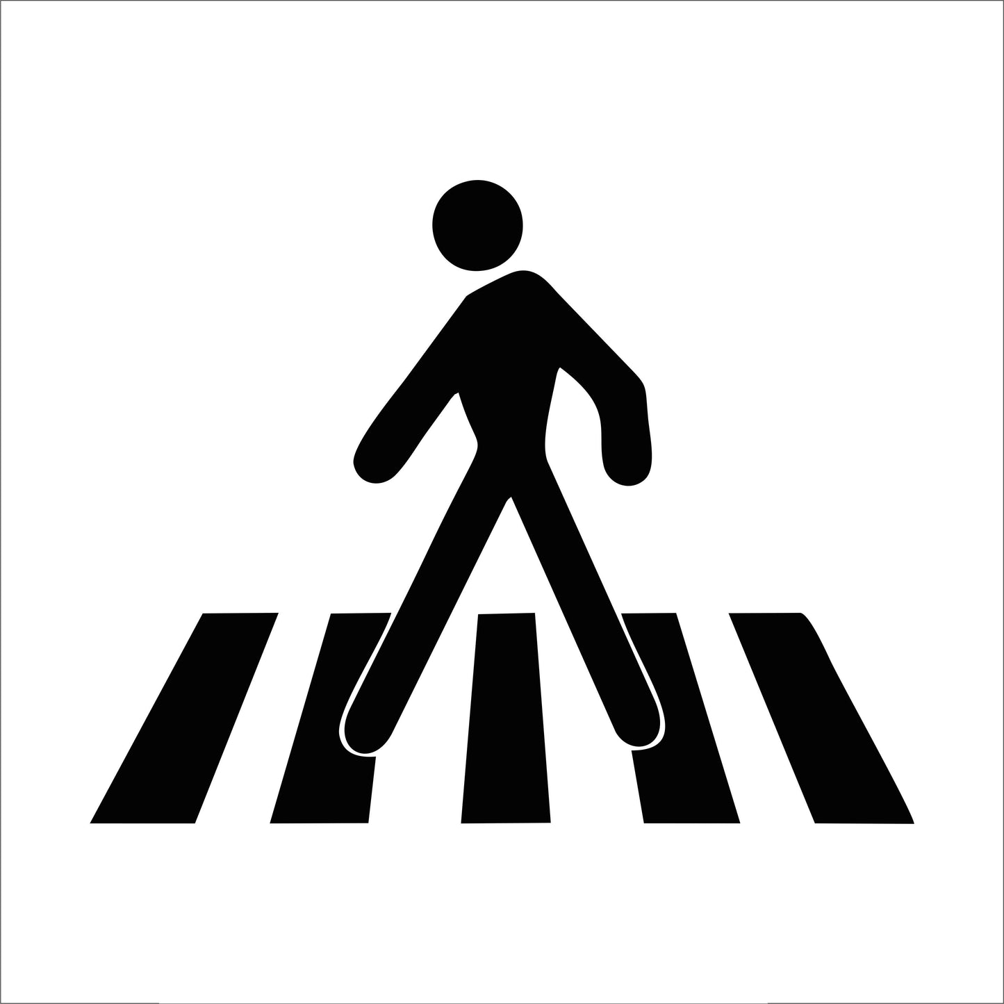 attraversamento pedonale- CARTELLO SEGNALETICO QUADRATO ISO 7010 - Adesivo Extra Resistente, Pannello in Forex, Pannello In Alluminio