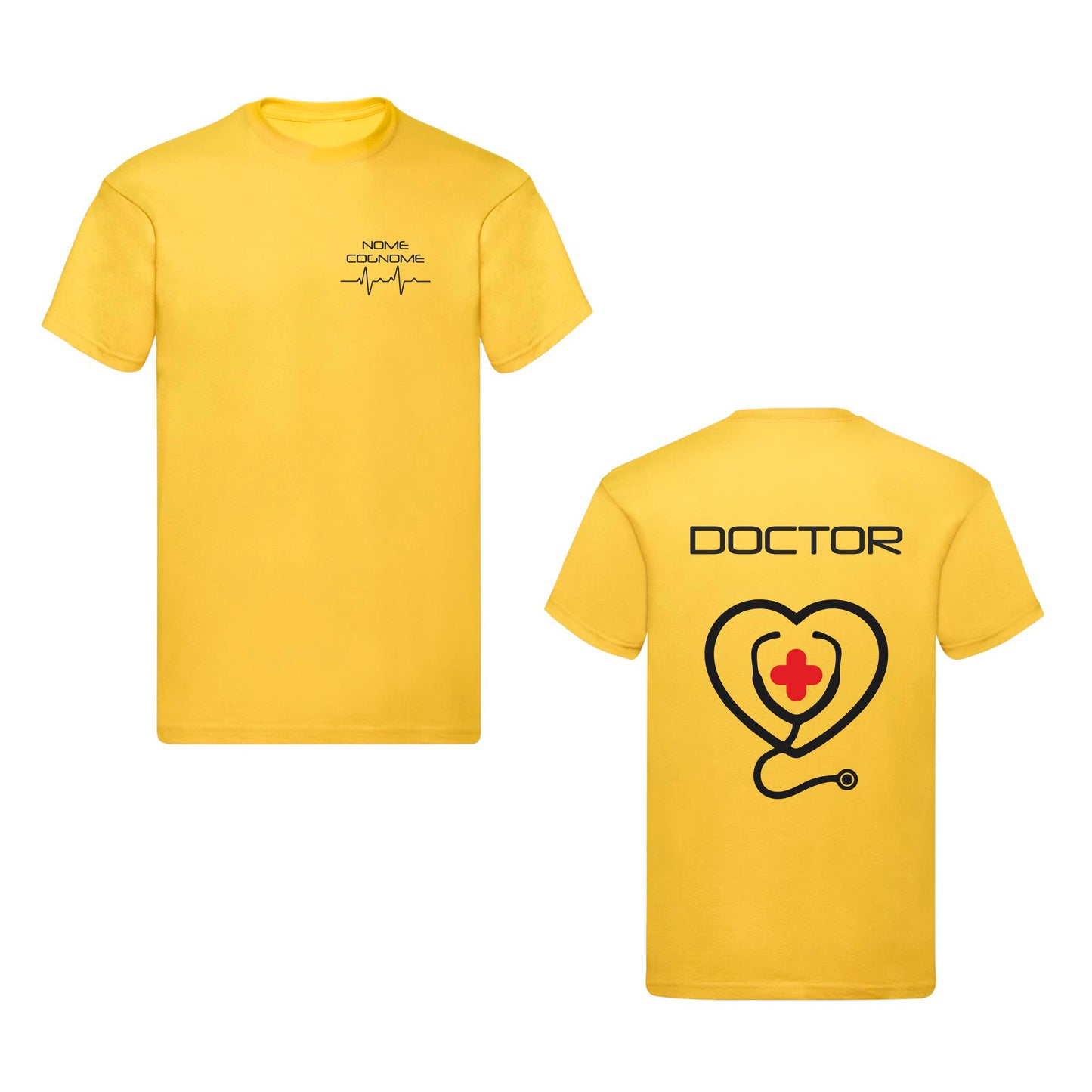 T-Shirt Uomo o Donna Cotone Basic Super vestibilità Top qualità - Doctor - Personalizzata con Nome