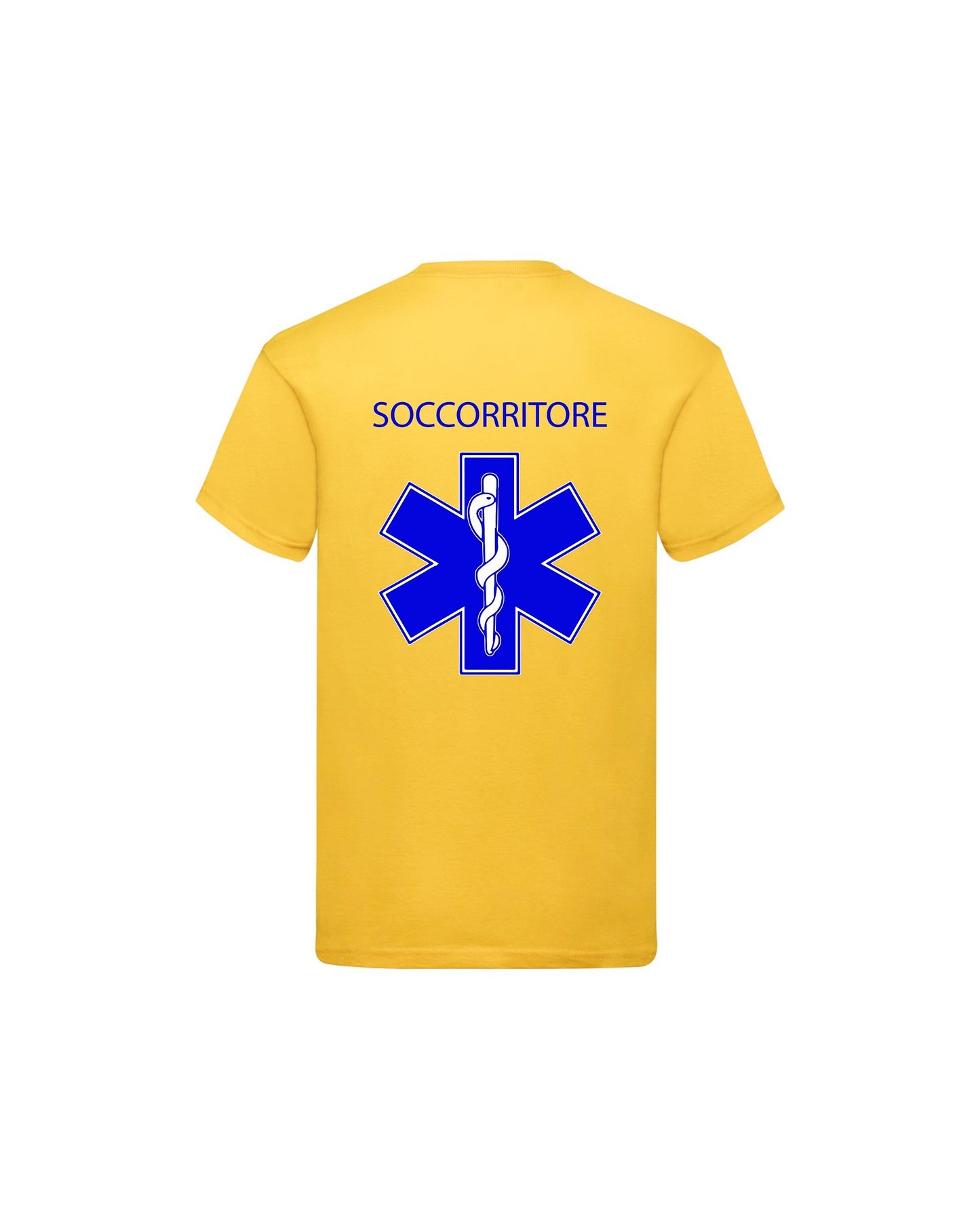 T-Shirt Uomo o Donna Cotone Basic Super vestibilità Top qualità - Ruolo soccorritore Croce Blu - Personalizzata con Nome