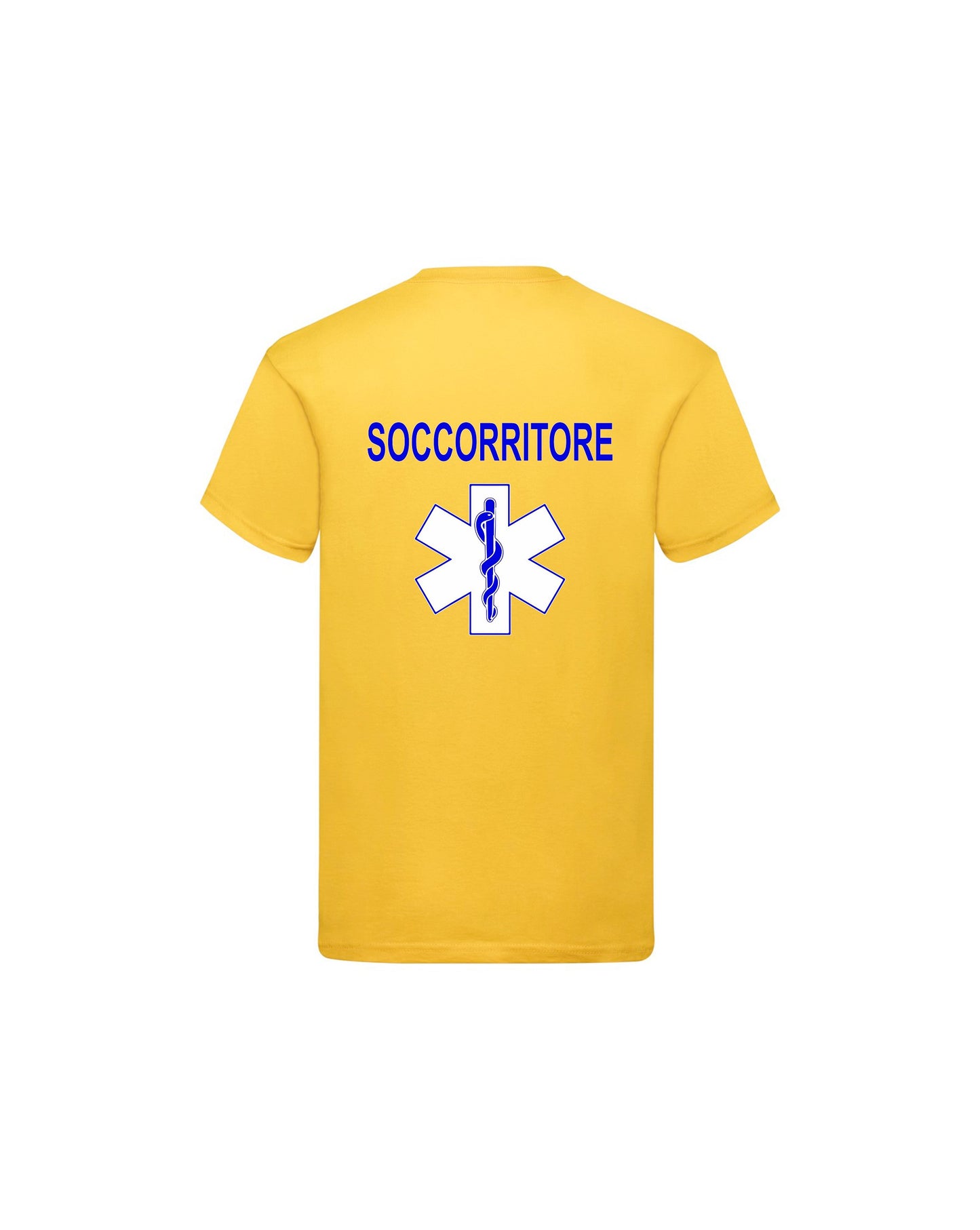 T-Shirt Uomo o Donna Cotone Basic Super vestibilità Top qualità - Ruolo soccorritore Croce Bianca - Personalizzata con Nome