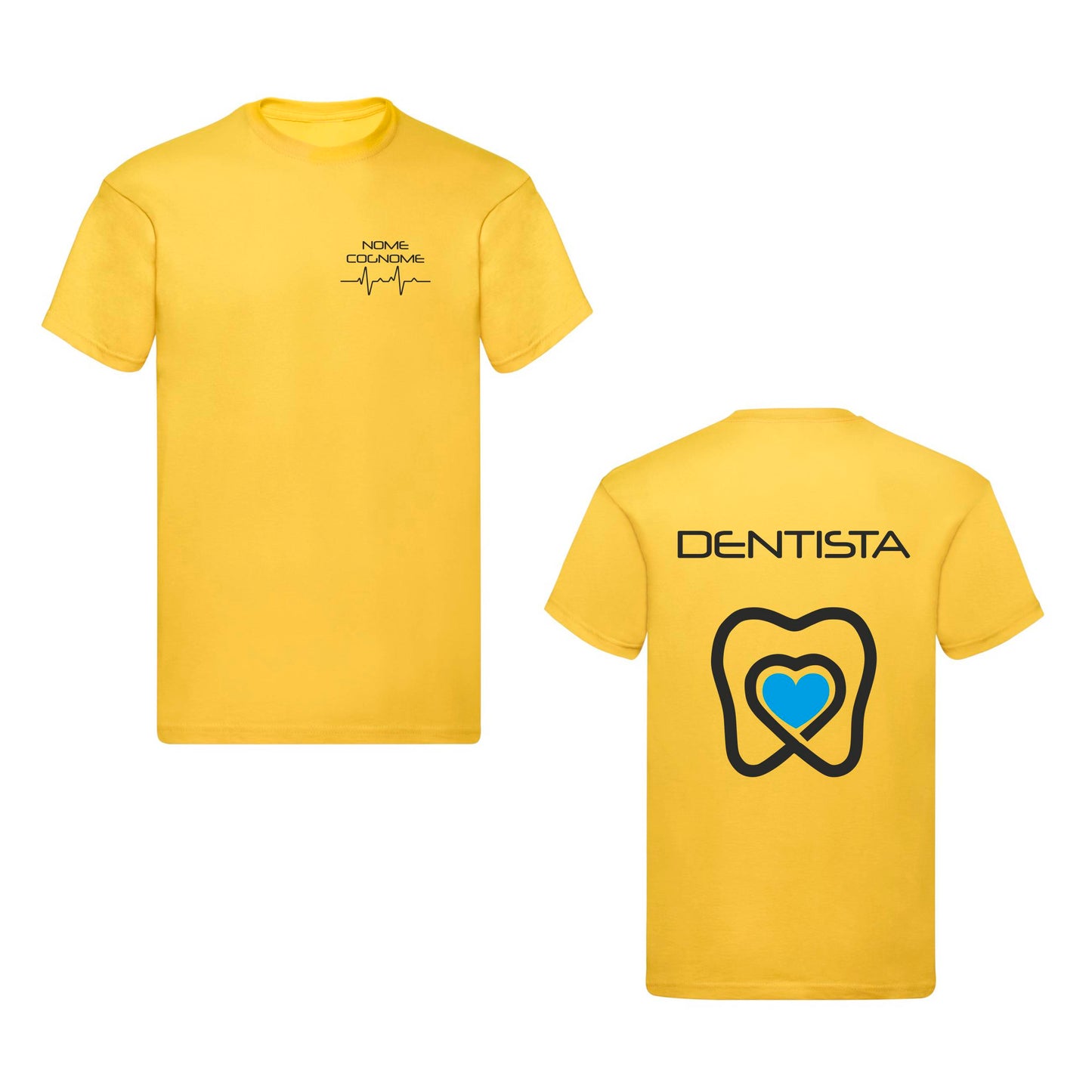 T-Shirt Uomo o Donna Cotone Basic Super vestibilità Top qualità - Dentista - Personalizzata con Nome