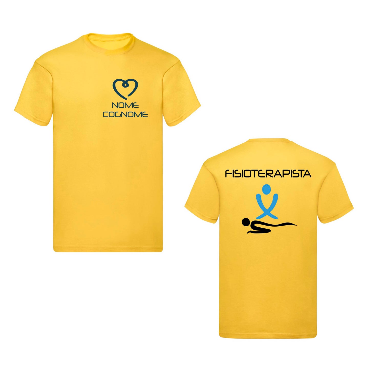 T-Shirt Uomo o Donna Cotone Basic Super vestibilità Top qualità - Fisioterapista - Personalizzata con Nome
