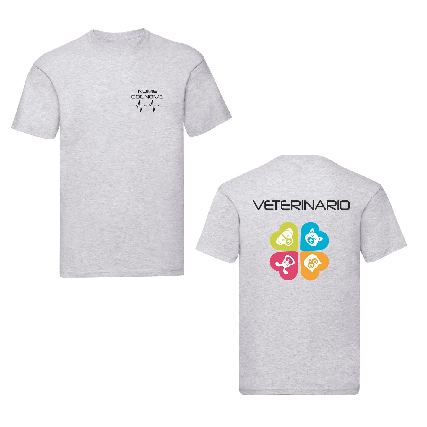 T-Shirt Uomo o Donna Cotone Basic Super vestibilità Top qualità - Veterinario - Personalizzata con Nome