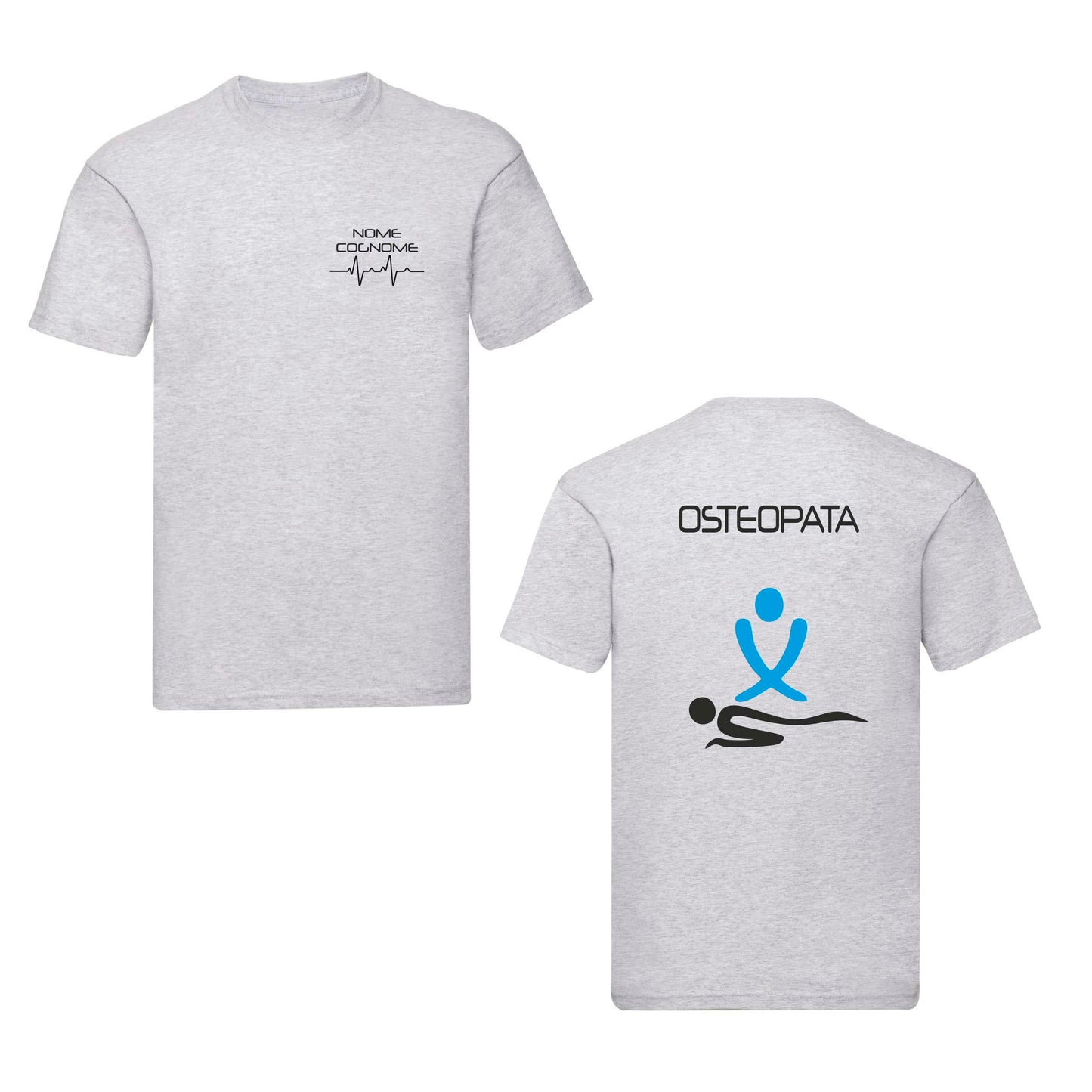 T-Shirt Uomo o Donna Cotone Basic Super vestibilità Top qualità - Osteopata - Personalizzata con Nome