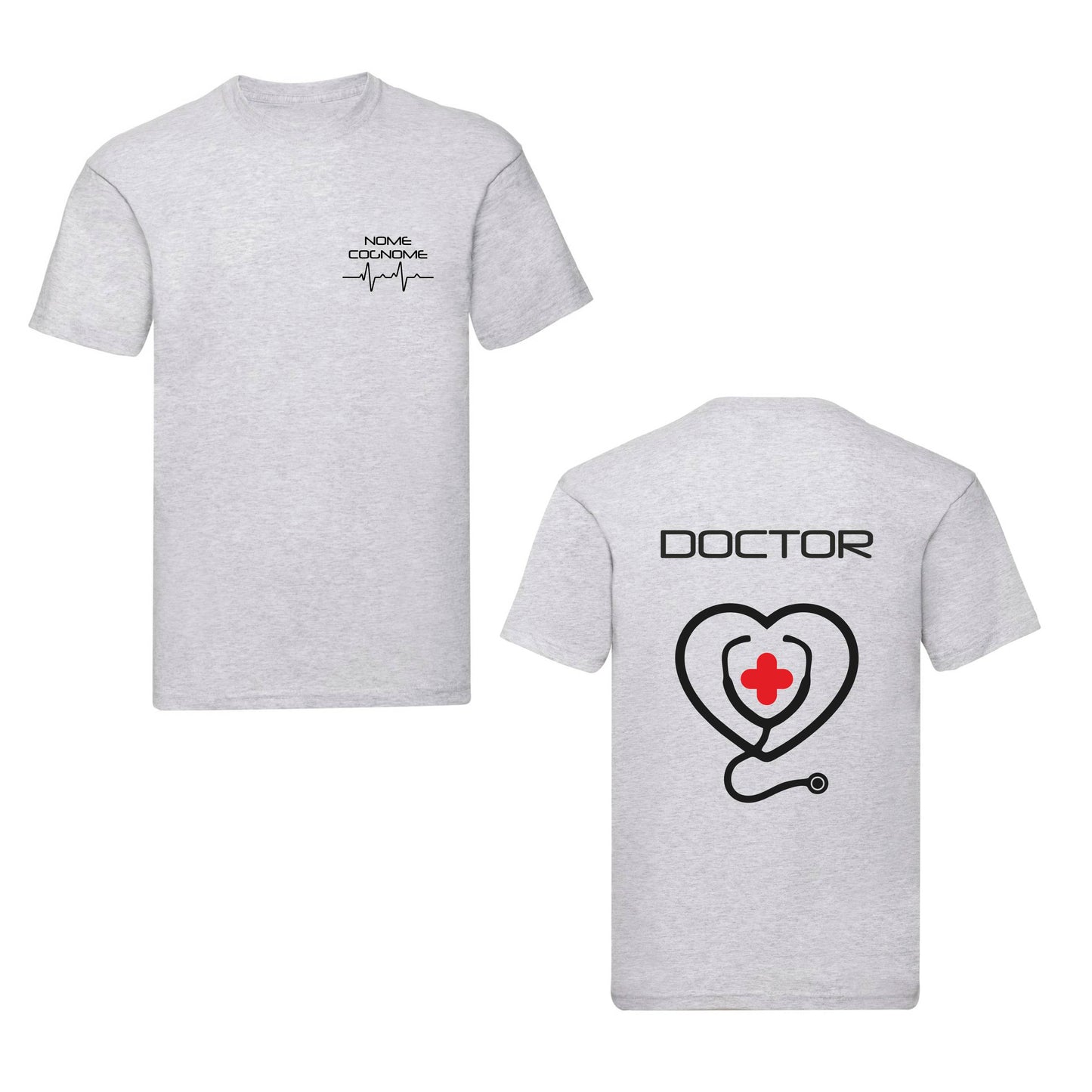T-Shirt Uomo o Donna Cotone Basic Super vestibilità Top qualità - Doctor - Personalizzata con Nome