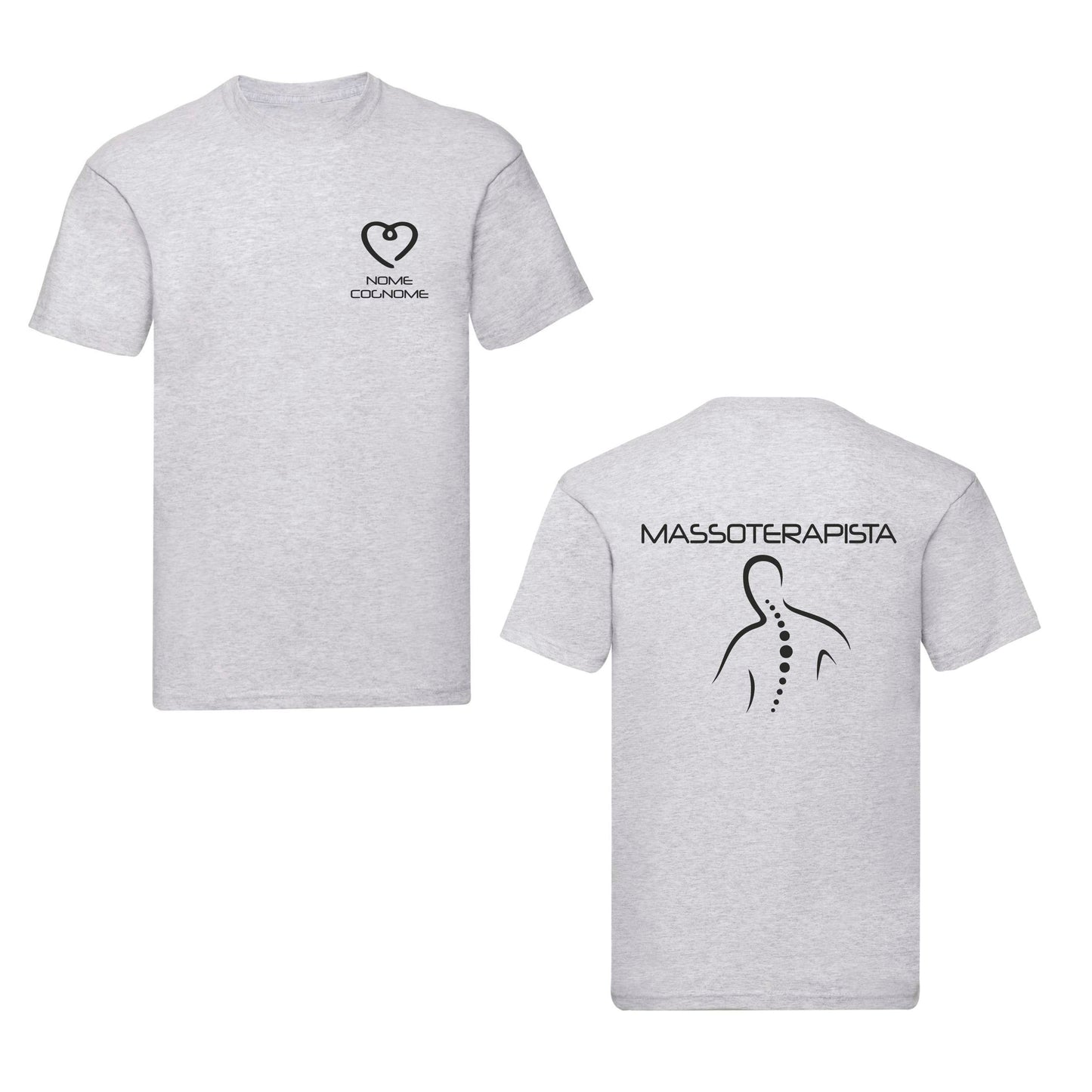 T-Shirt Uomo o Donna Cotone Basic Super vestibilità Top qualità - Massoterapista - Personalizzata con Nome