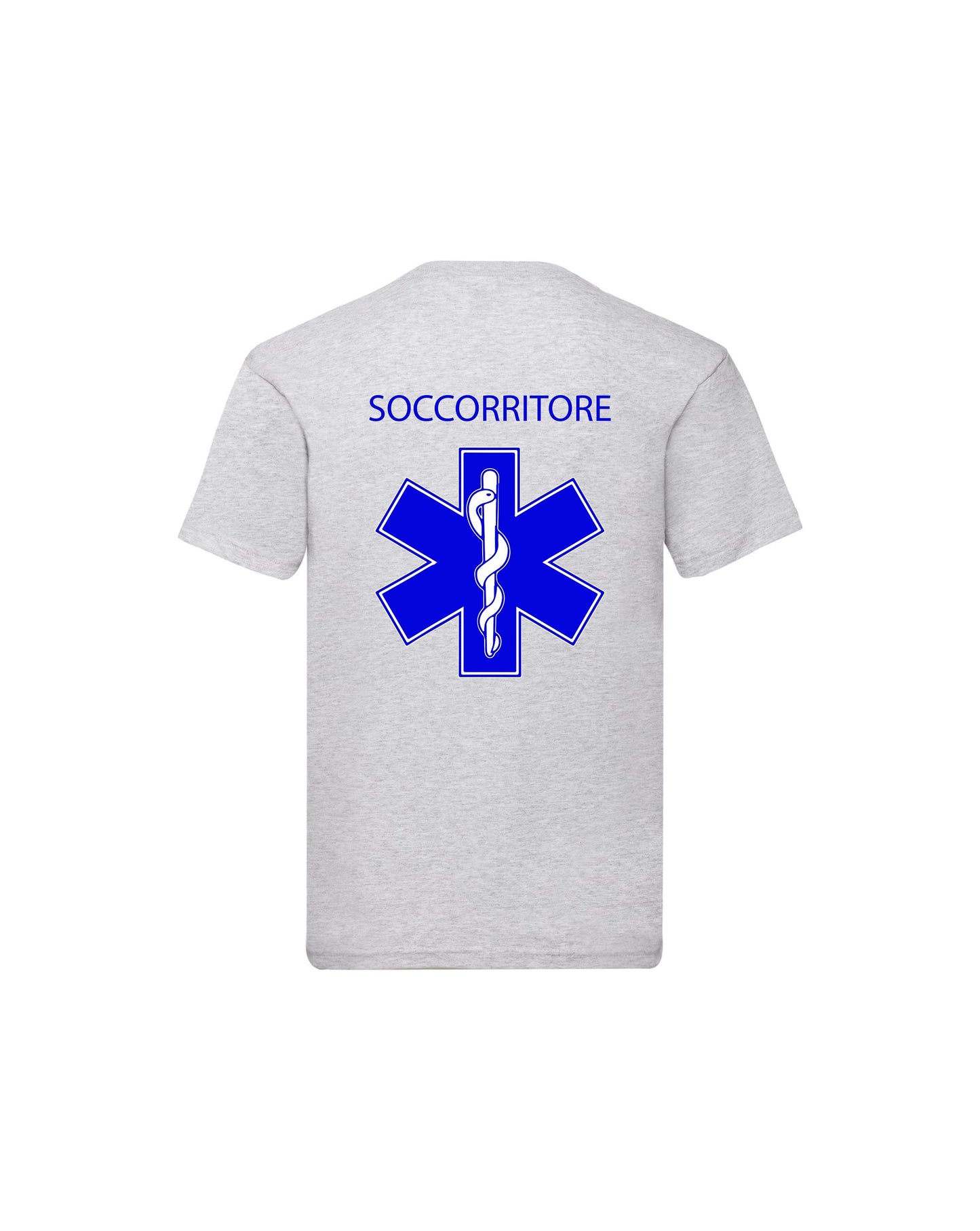 T-Shirt Uomo o Donna Cotone Basic Super vestibilità Top qualità - Ruolo soccorritore Croce Blu - Personalizzata con Nome