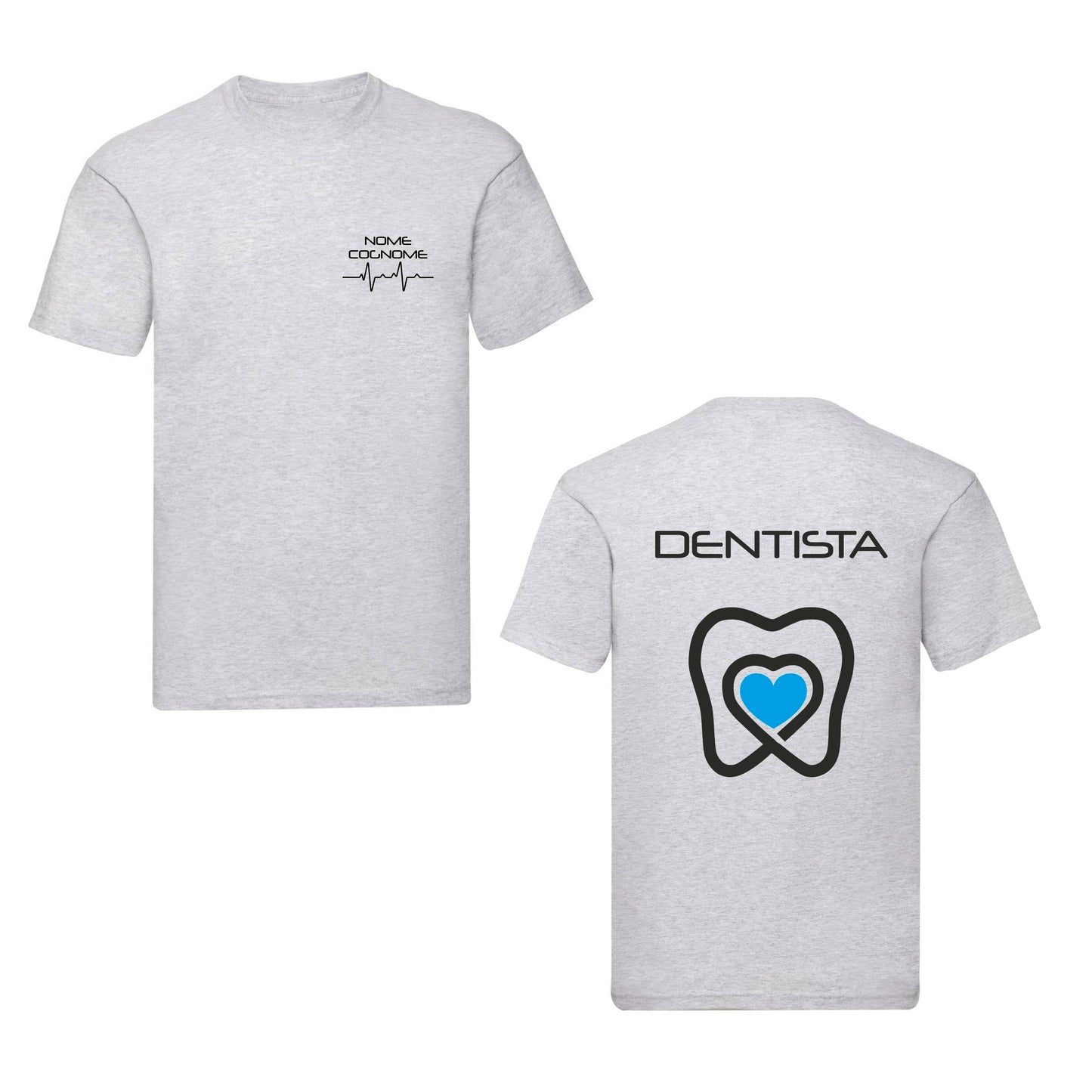 T-Shirt Uomo o Donna Cotone Basic Super vestibilità Top qualità - Dentista - Personalizzata con Nome