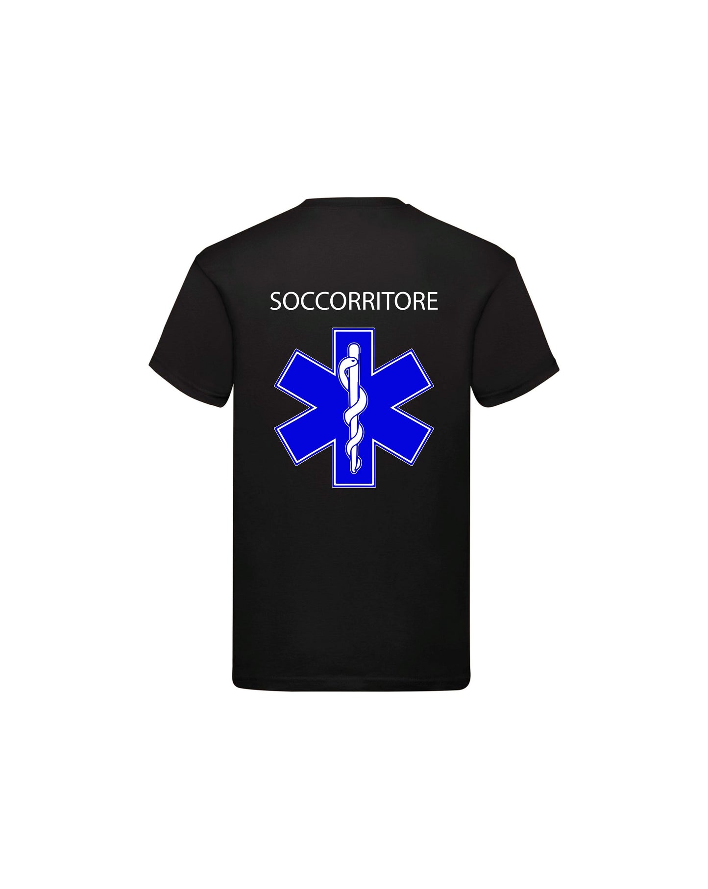 T-Shirt Uomo o Donna Cotone Basic Super vestibilità Top qualità - Ruolo soccorritore Croce Blu - Personalizzata con Nome