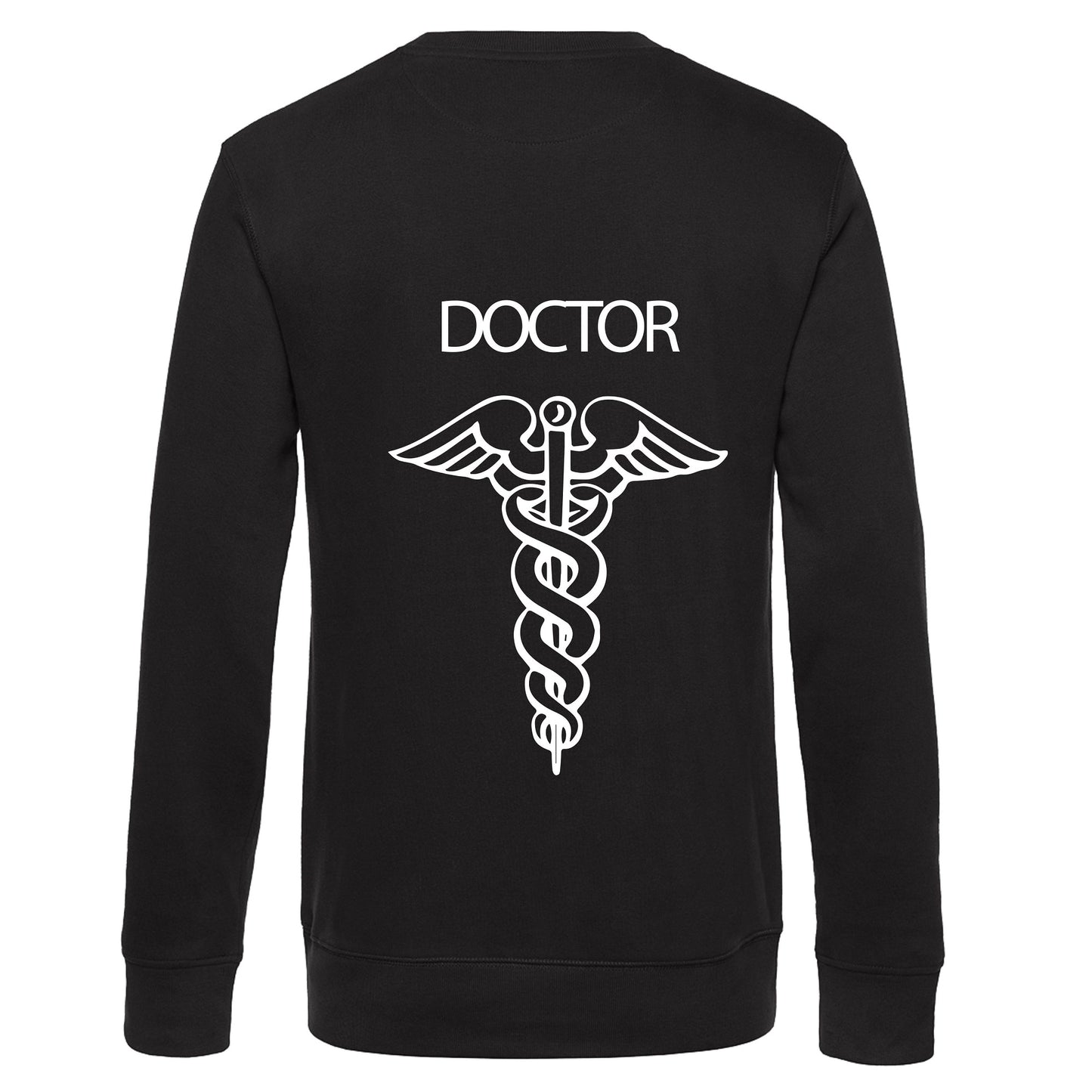 Felpa Girocollo Uomo o Donna Cotone Basic Super vestibilità Top qualità - Ruolo di medico DOCTOR - Personalizzata con Nome