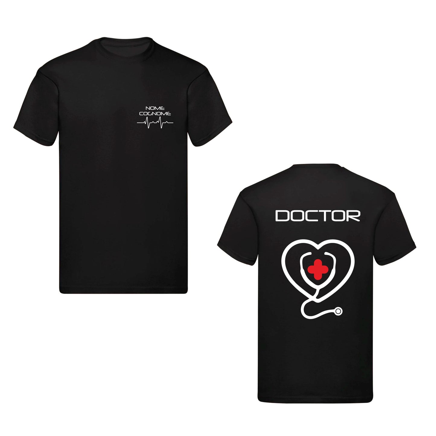 T-Shirt Uomo o Donna Cotone Basic Super vestibilità Top qualità - Doctor - Personalizzata con Nome