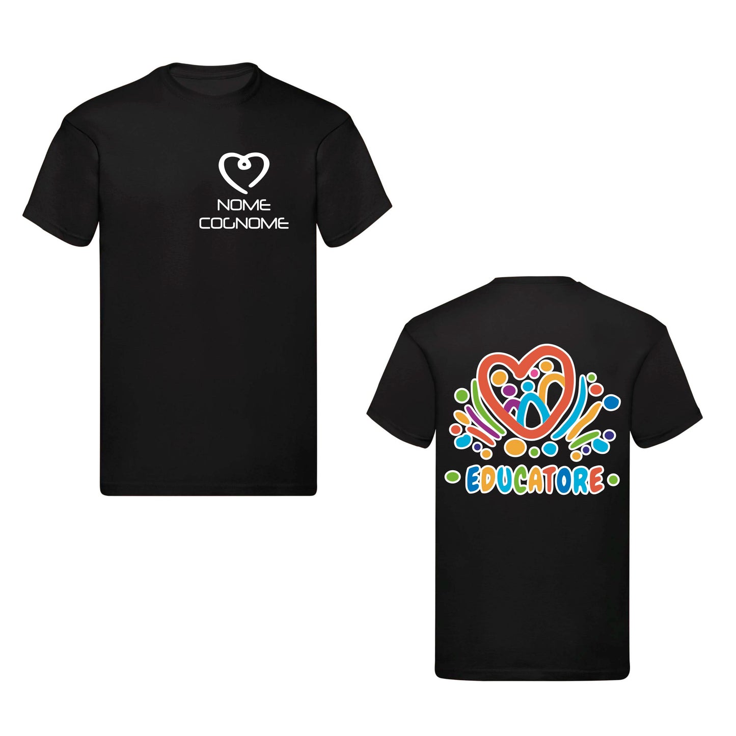 T-Shirt Uomo o Donna Cotone Basic Super vestibilità Top qualità - Educatore - Personalizzata con Nome