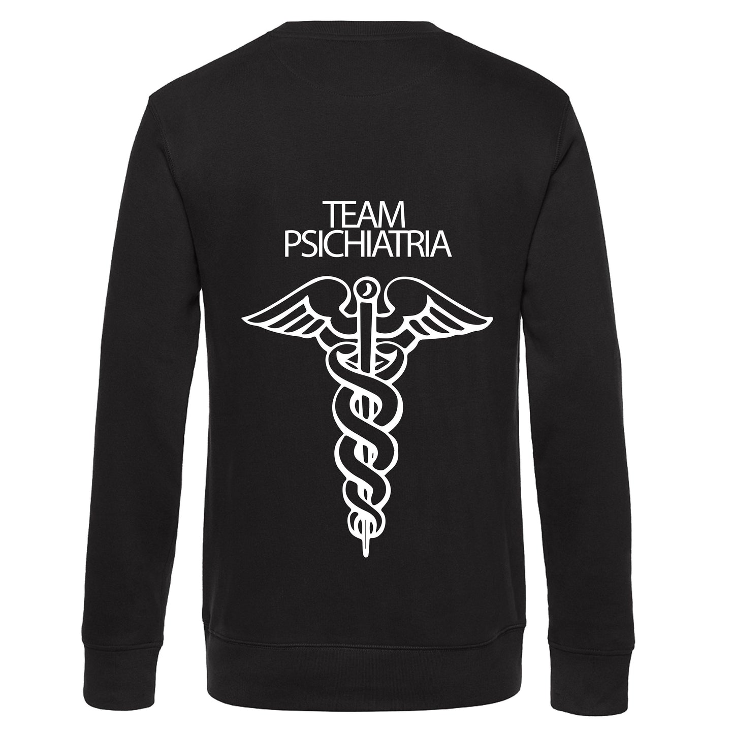 Felpa Girocollo Uomo o Donna Cotone Basic Super vestibilità Top qualità - Team psichiatria - Personalizzata con Nome
