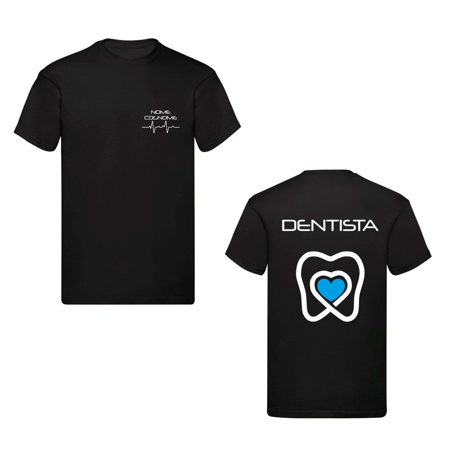 T-Shirt Uomo o Donna Cotone Basic Super vestibilità Top qualità - Dentista - Personalizzata con Nome